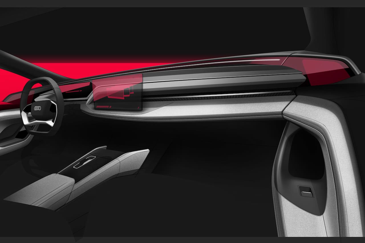 Audi A6 e tron concept interior dashboard sketch